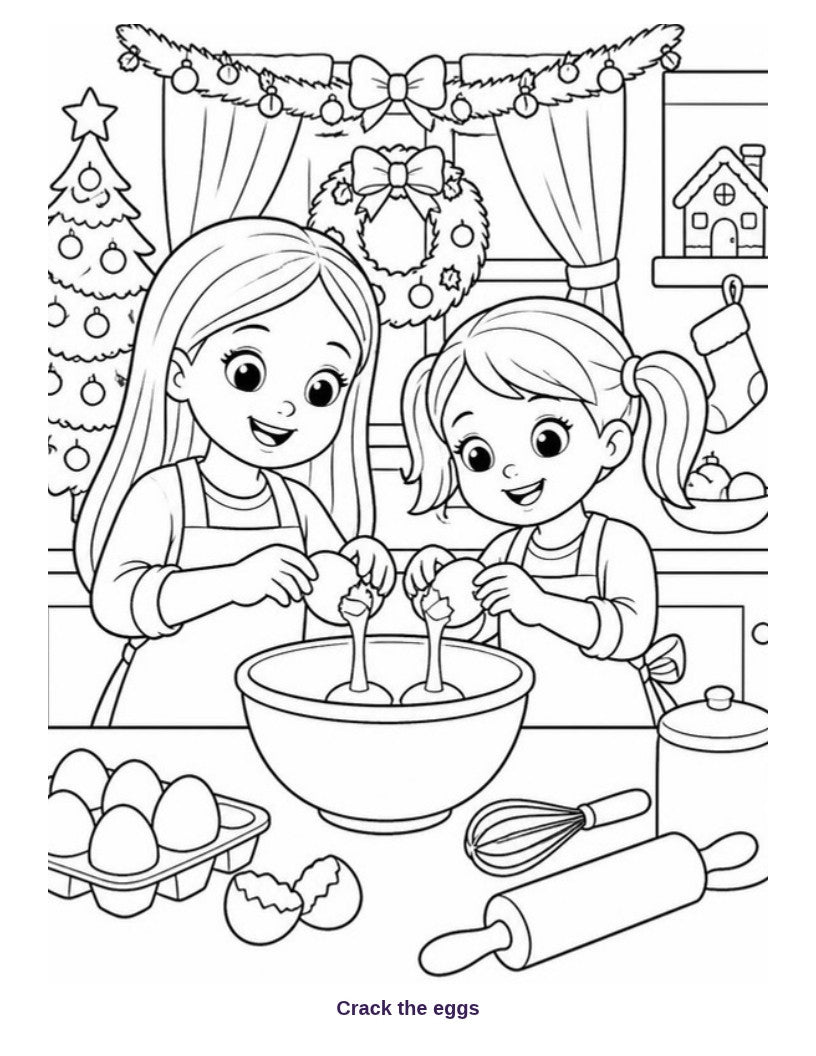 Coloring page: Crack the eggs