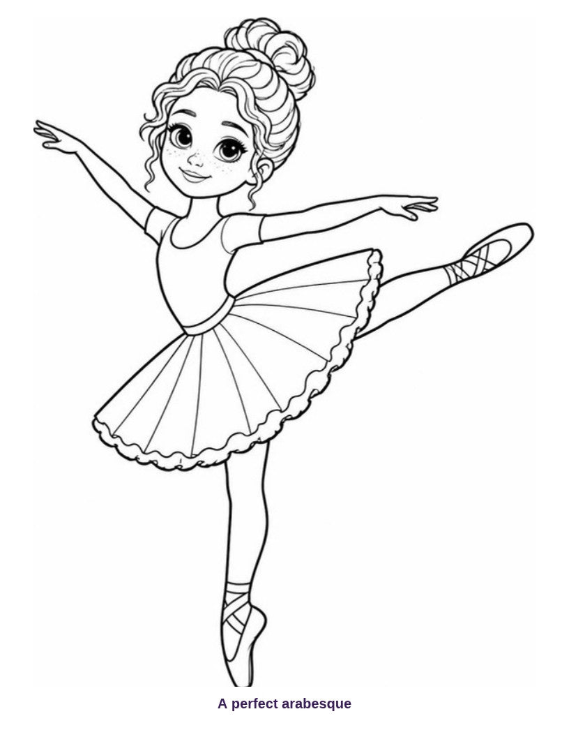 Coloring page: ballet arabesque