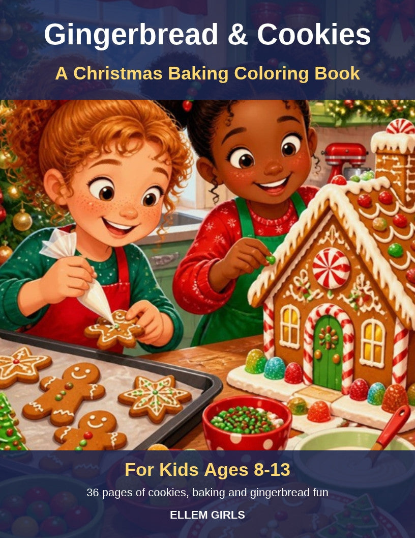 Gingerbread & Cookies coloring book cover