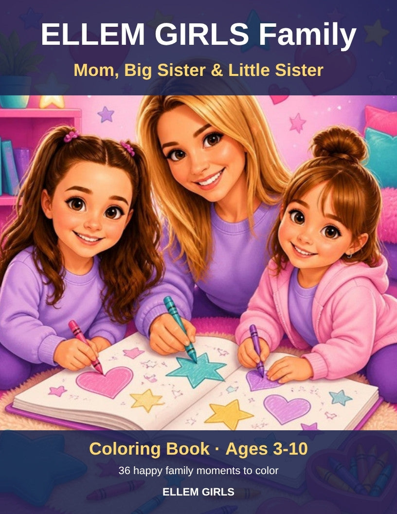 ELLEM GIRLS Family Coloring Book cover