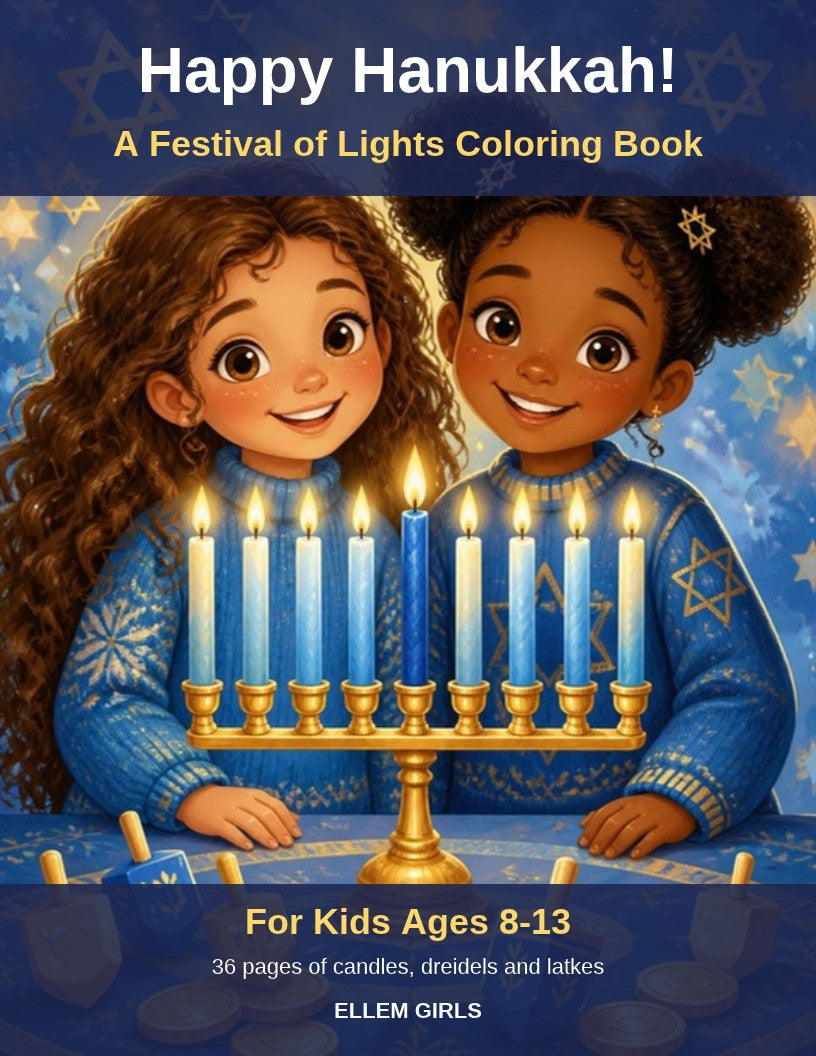 Happy Hanukkah! coloring book cover