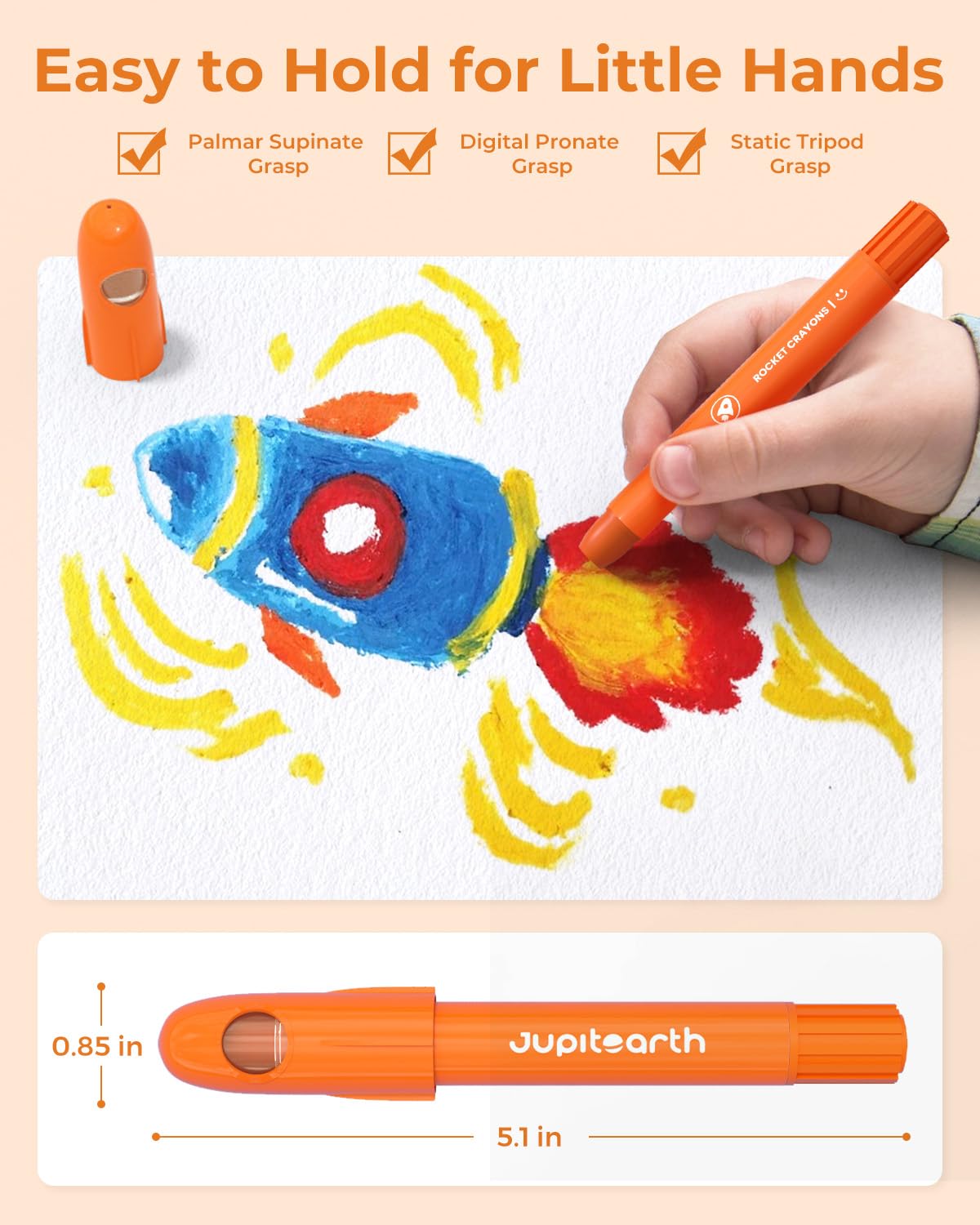 JUPITEARTH Twist Crayons, 12 Colors