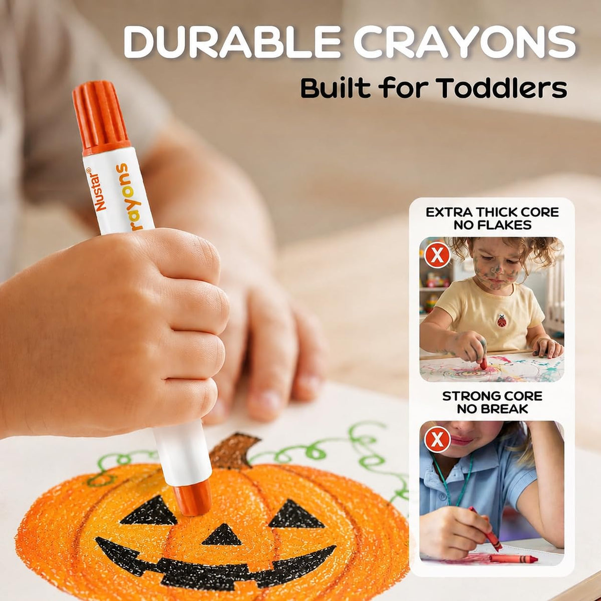 NUSTAR Jumbo Silky Crayons, 36 Colors