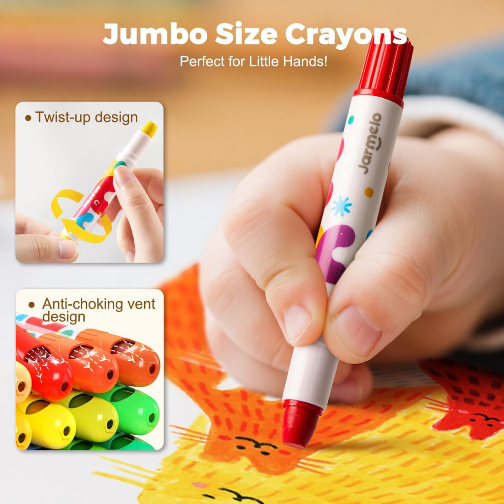 Jar Melo Jumbo Twist Crayons, 24 Colors