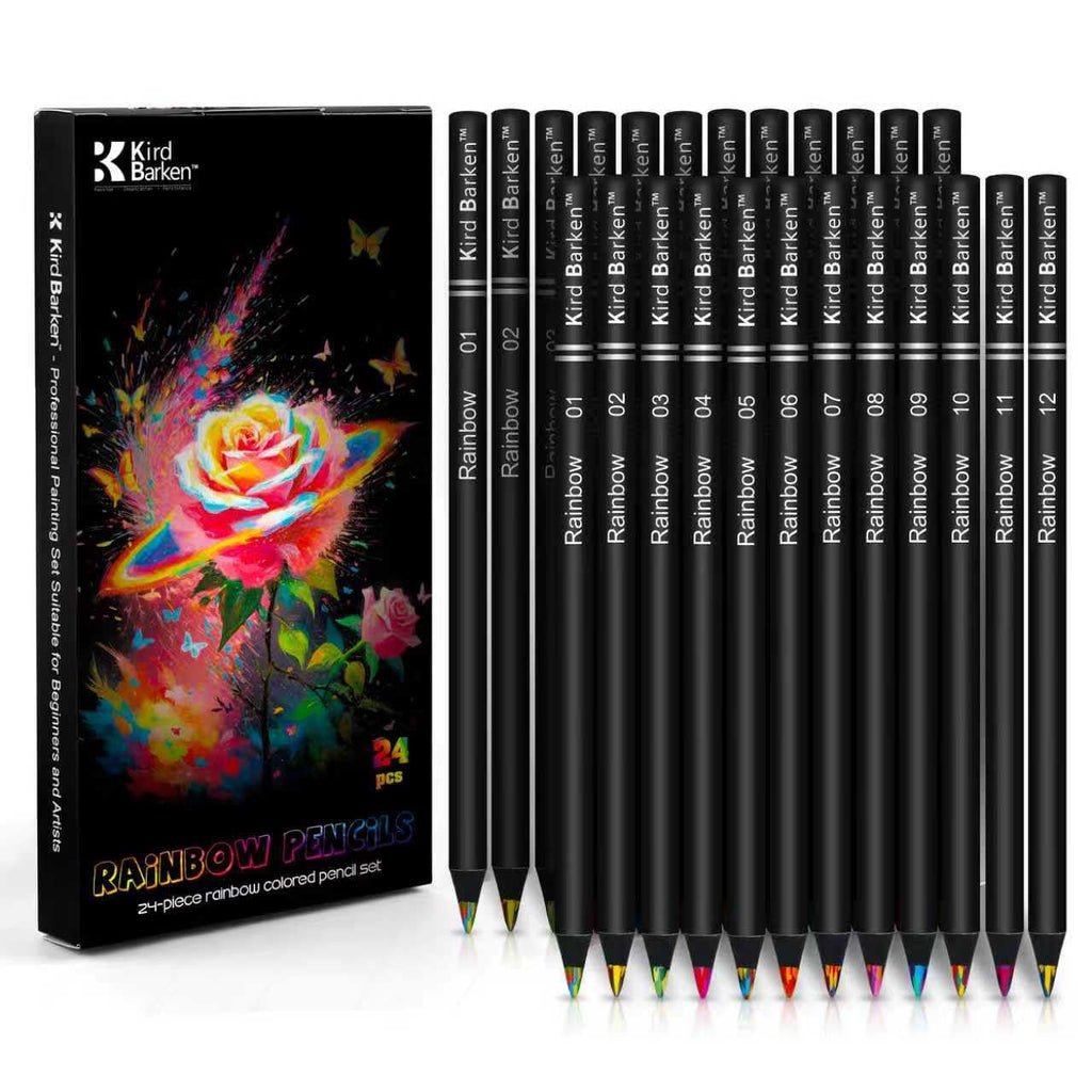 Kird Barken Rainbow Colored Pencils, 24 Pack