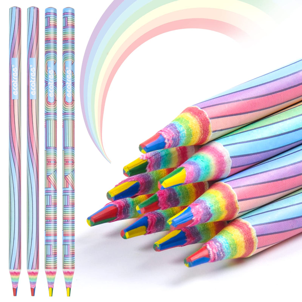 ECOTREE Rainbow Colored Pencils, 12 Pack