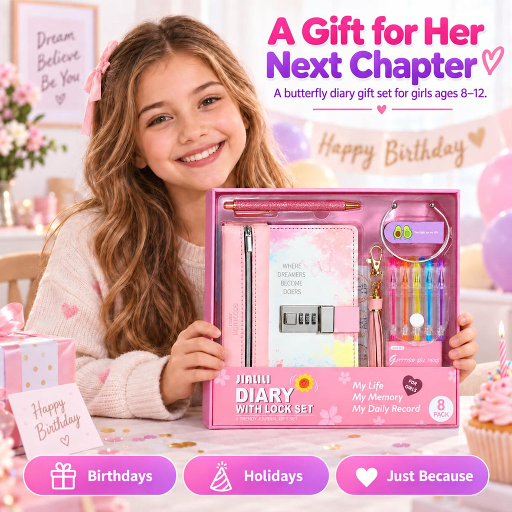 Diary with Lock for Girls 8-12