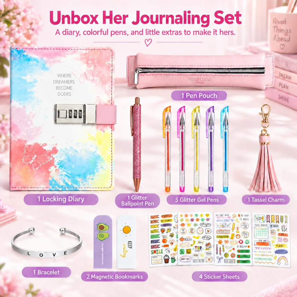 Diary with Lock for Girls 8-12