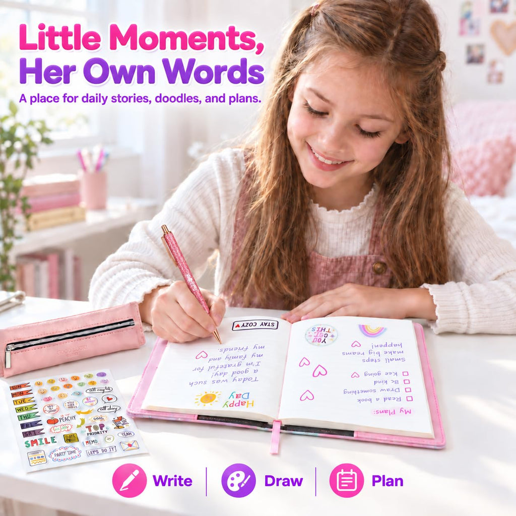 Diary with Lock for Girls 8-12