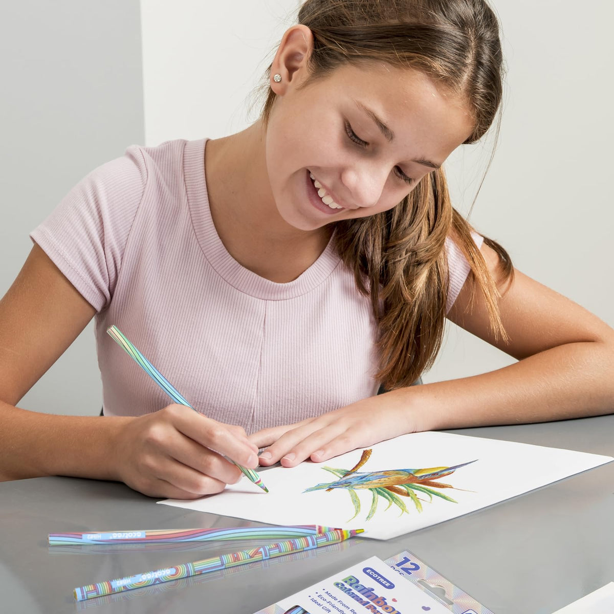 ECOTREE Rainbow Colored Pencils, 12 Pack