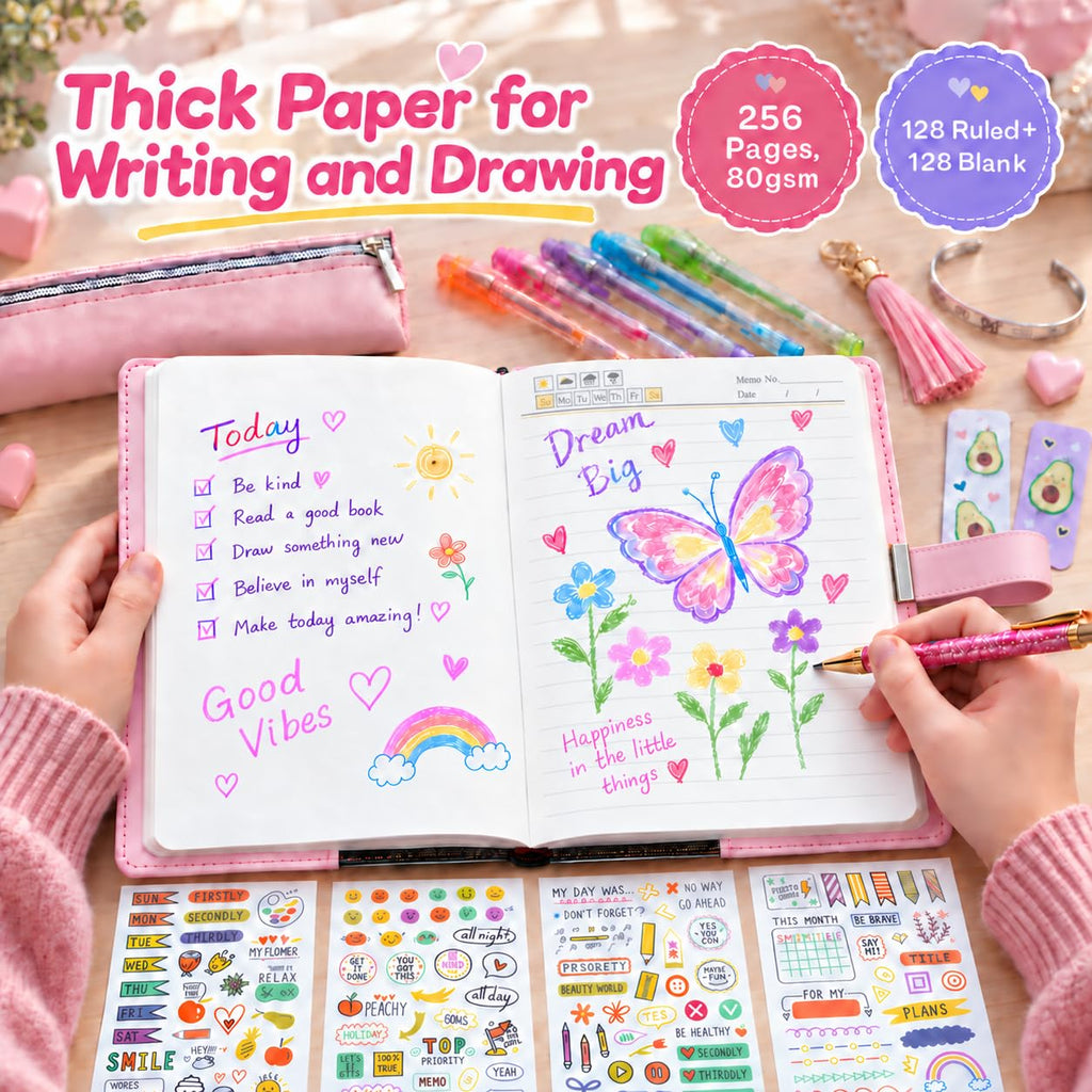 Diary with Lock for Girls 8-12