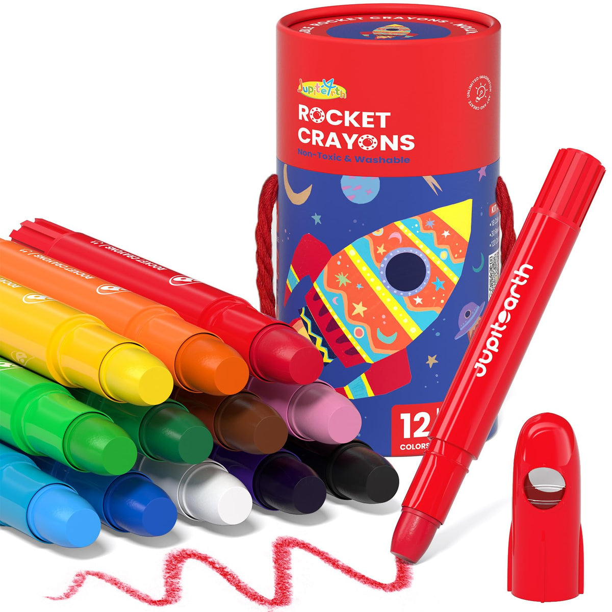 JUPITEARTH Twist Crayons, 12 Colors