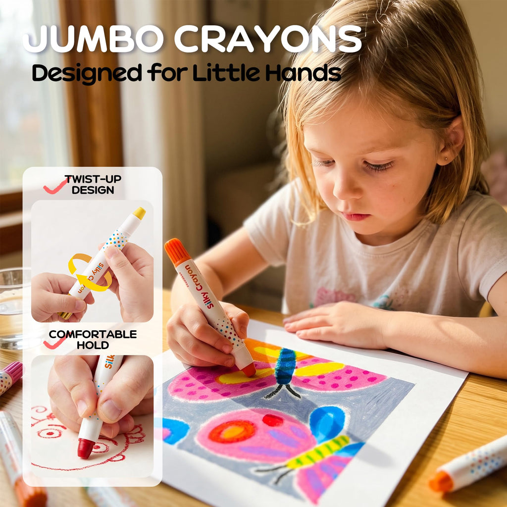 NUSTAR Jumbo Silky Crayons, 36 Colors
