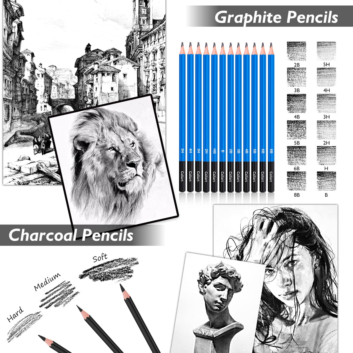 Caliart 176-Piece Sketching Kit