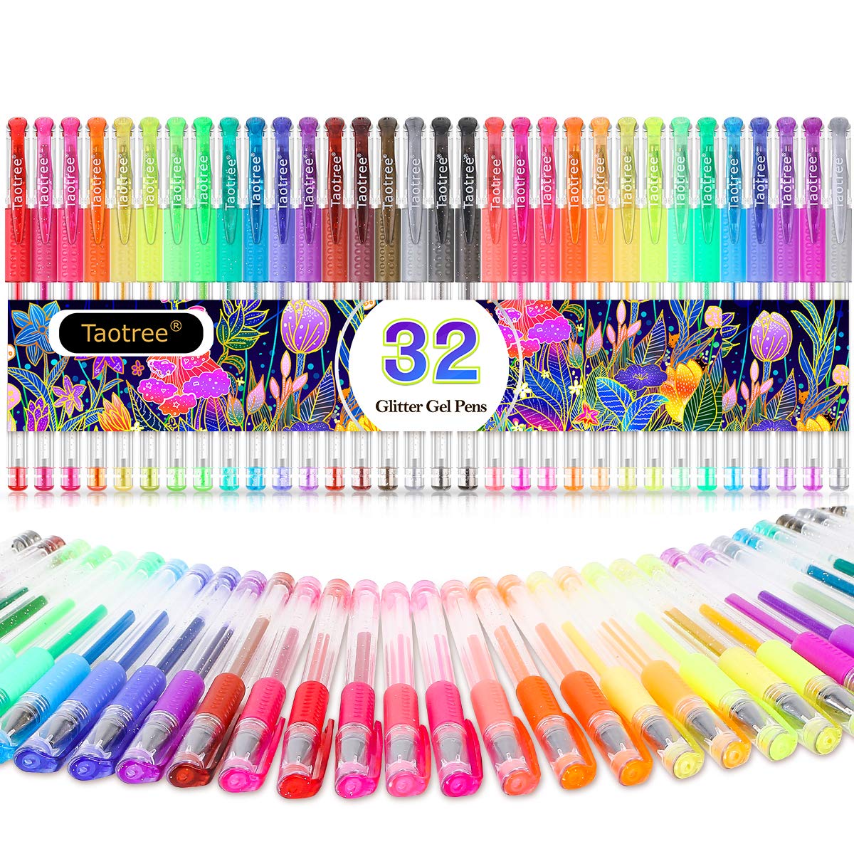 Taotree Glitter Gel Pens, 32 Colors