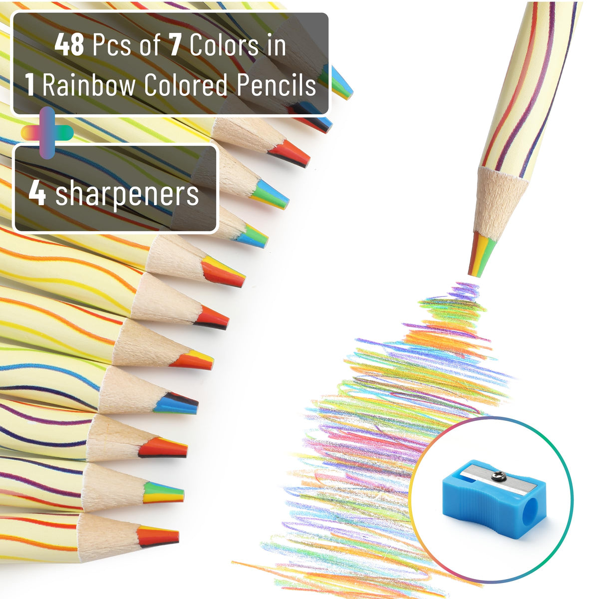 Mr. Pen Rainbow Pencils, 48 Pack