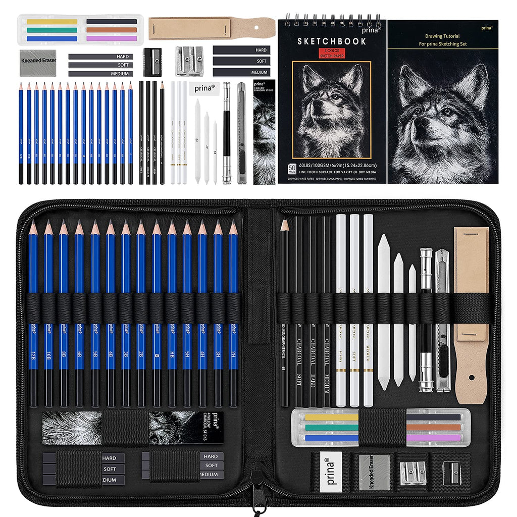 Prina 50-Piece Drawing & Sketch Kit