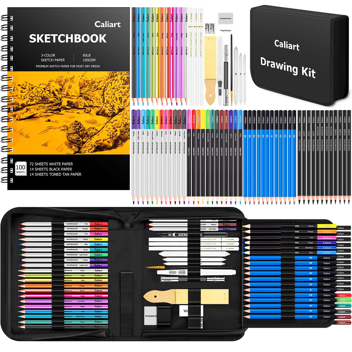 Caliart 176-Piece Sketching Kit