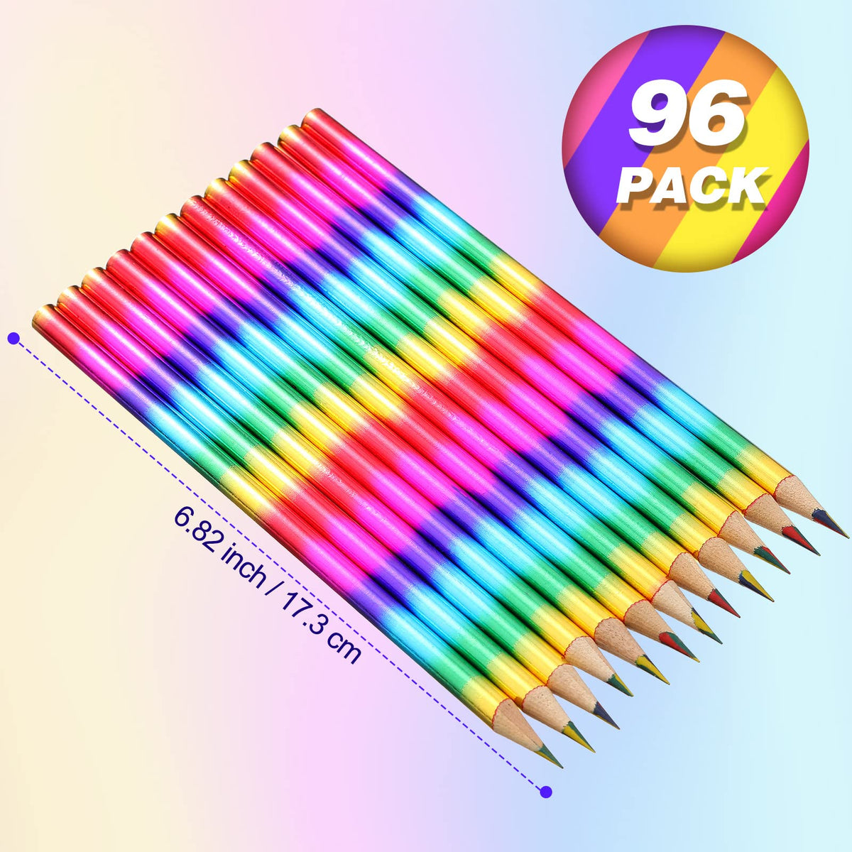 Rainbow Colored Pencils 4-in-1, 96 Pack