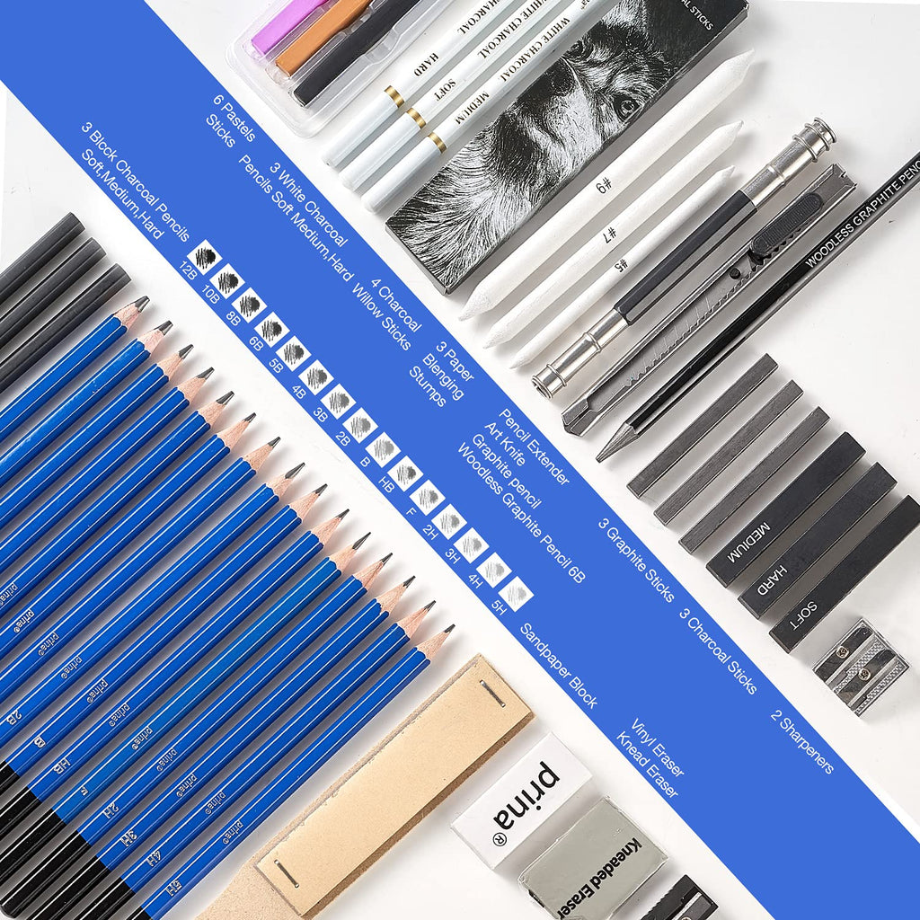 Prina 50-Piece Drawing & Sketch Kit