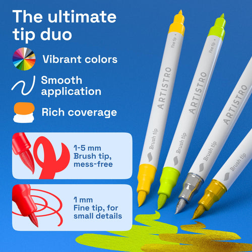 Artistro Dual-Tip Acrylic Paint Markers, 36 Colors