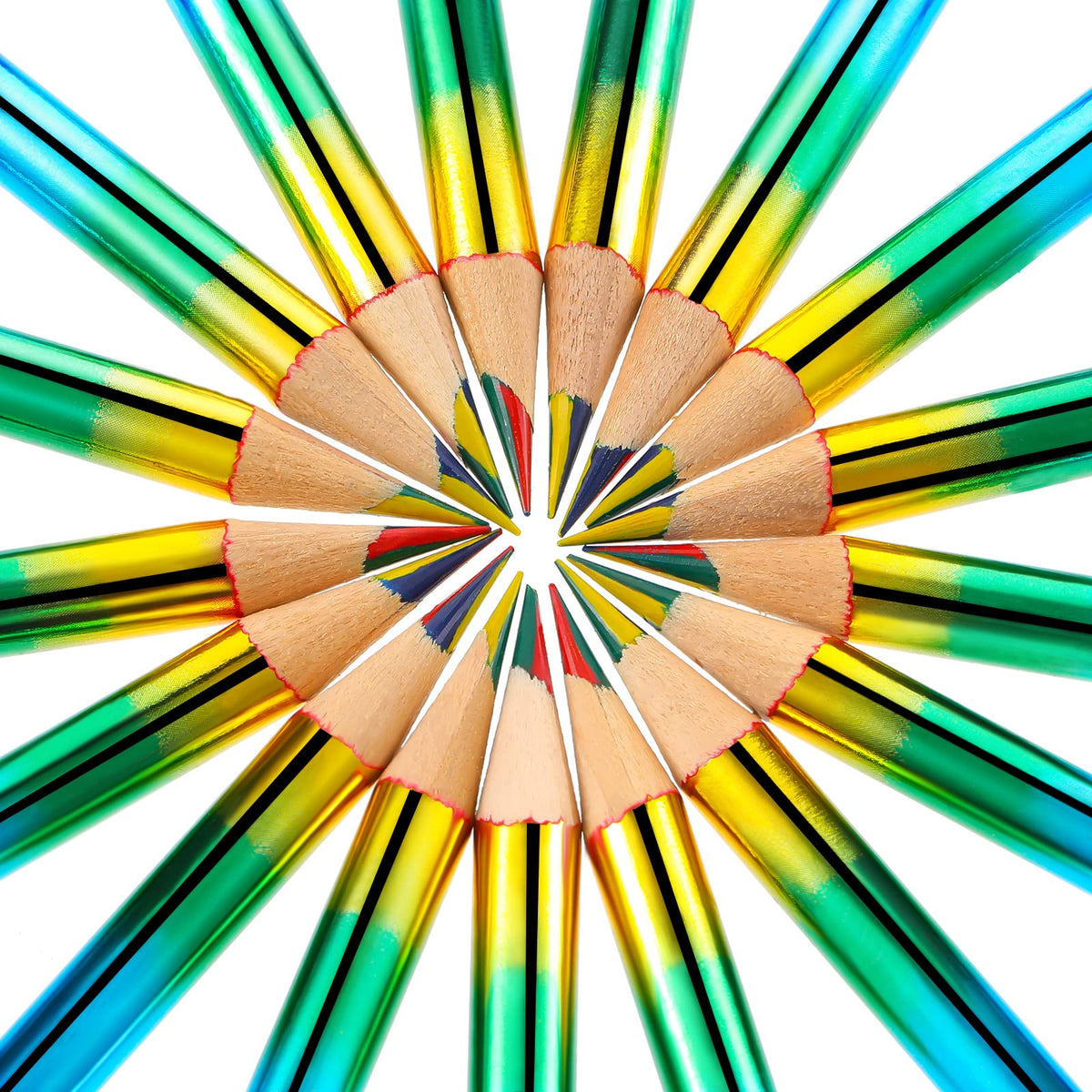 Rainbow Colored Pencils 4-in-1, 96 Pack