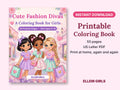Cute Fashion Divas Coloring Book