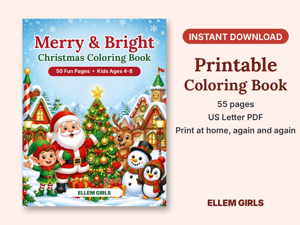 Merry & Bright Christmas Coloring Book