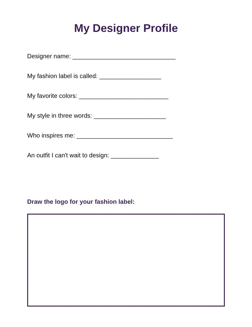 Sample page: My Designer Profile