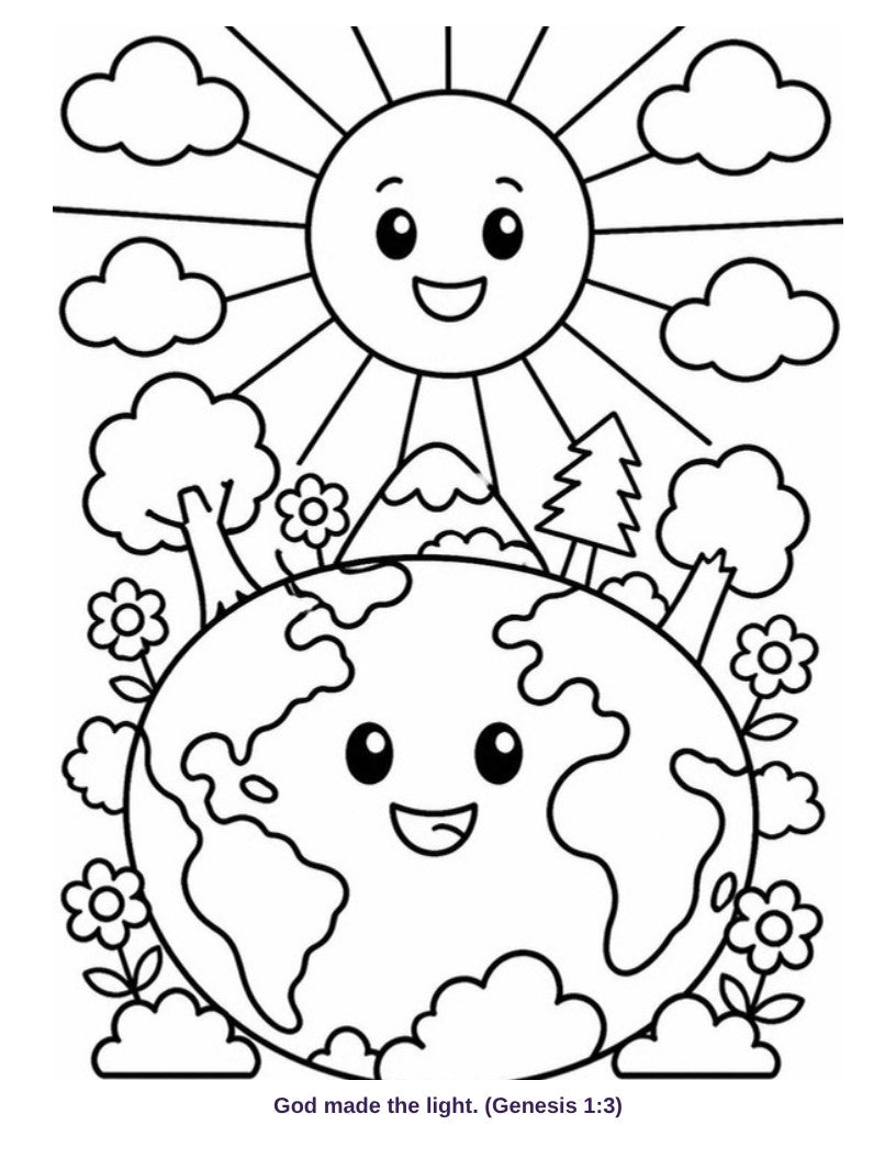 Coloring page: God made the light