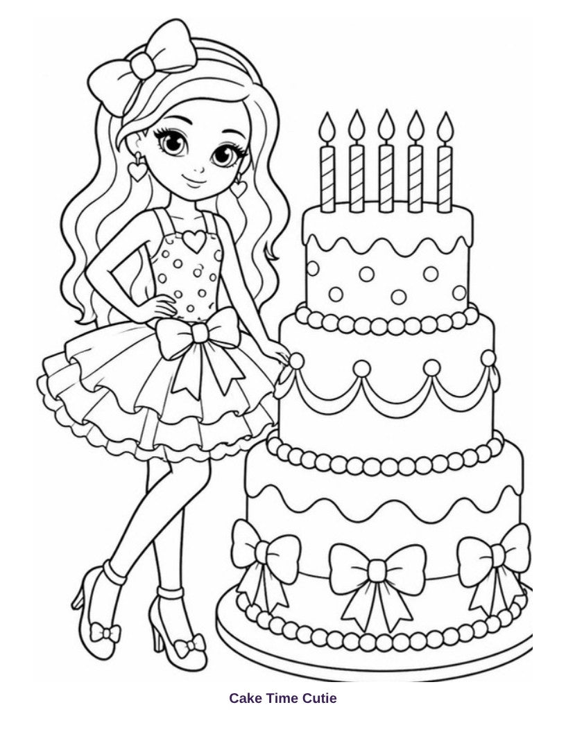 Coloring page: Cake Time Cutie