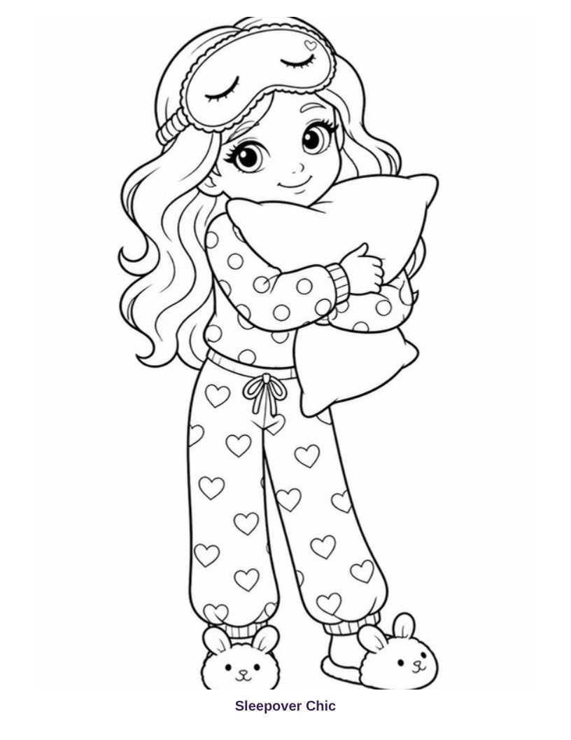Coloring page: Sleepover Chic