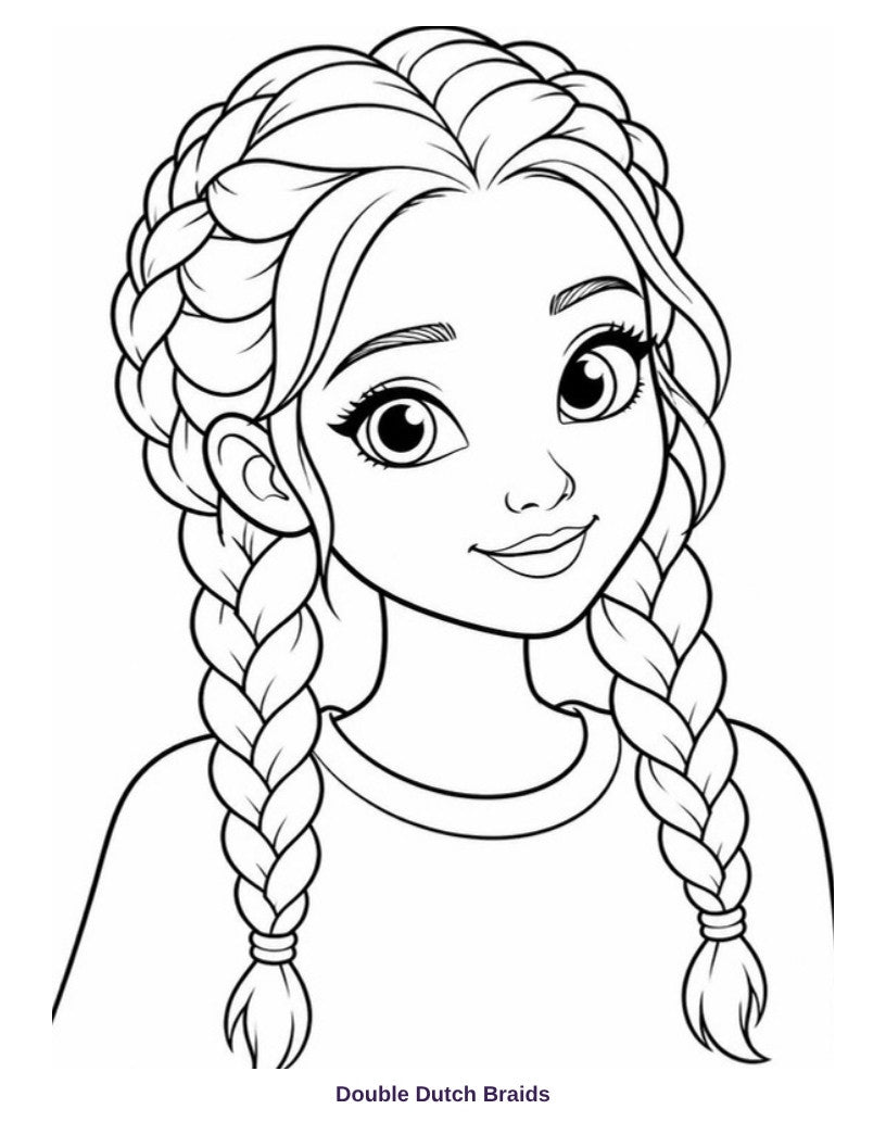 Coloring page: Double Dutch Braids