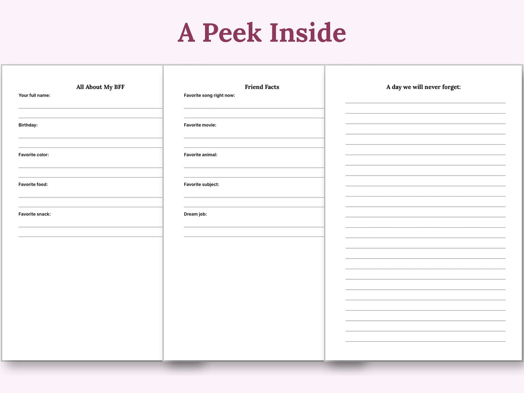 BFF Book: A Fill-In Journal for Best Friends