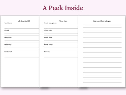 BFF Book: A Fill-In Journal for Best Friends