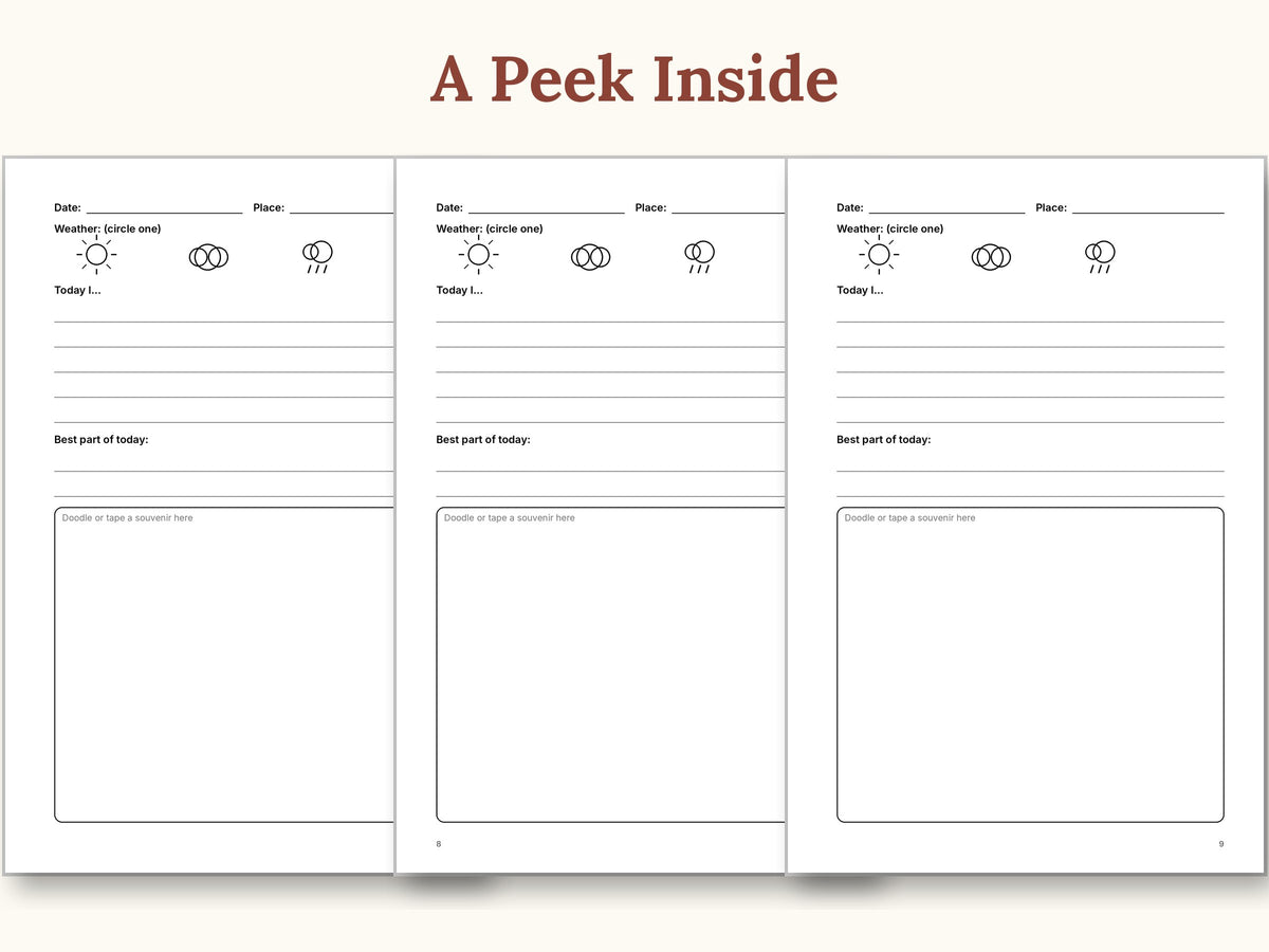 A peek inside: sample journal pages