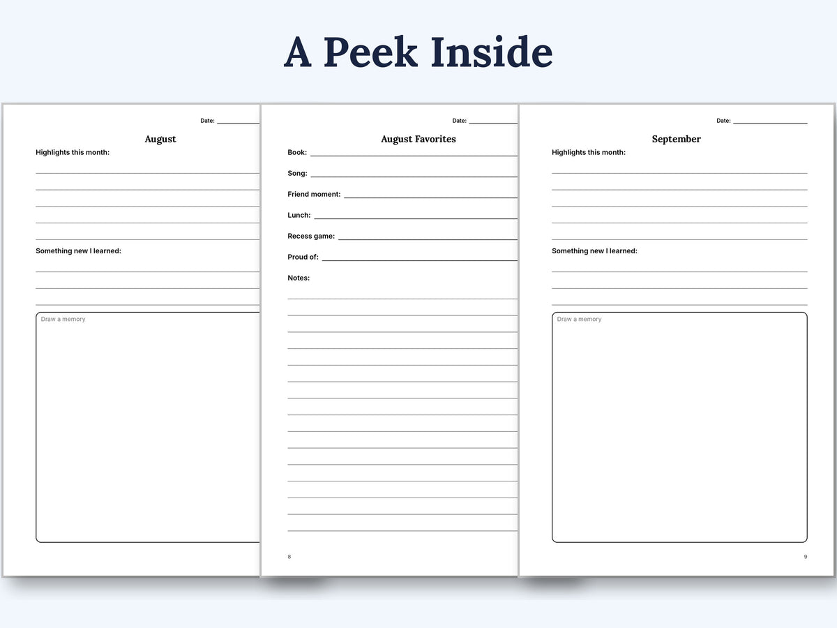 A peek inside: sample journal pages