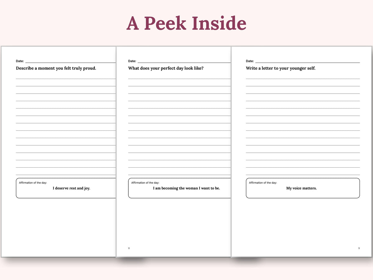 A peek inside: sample journal pages