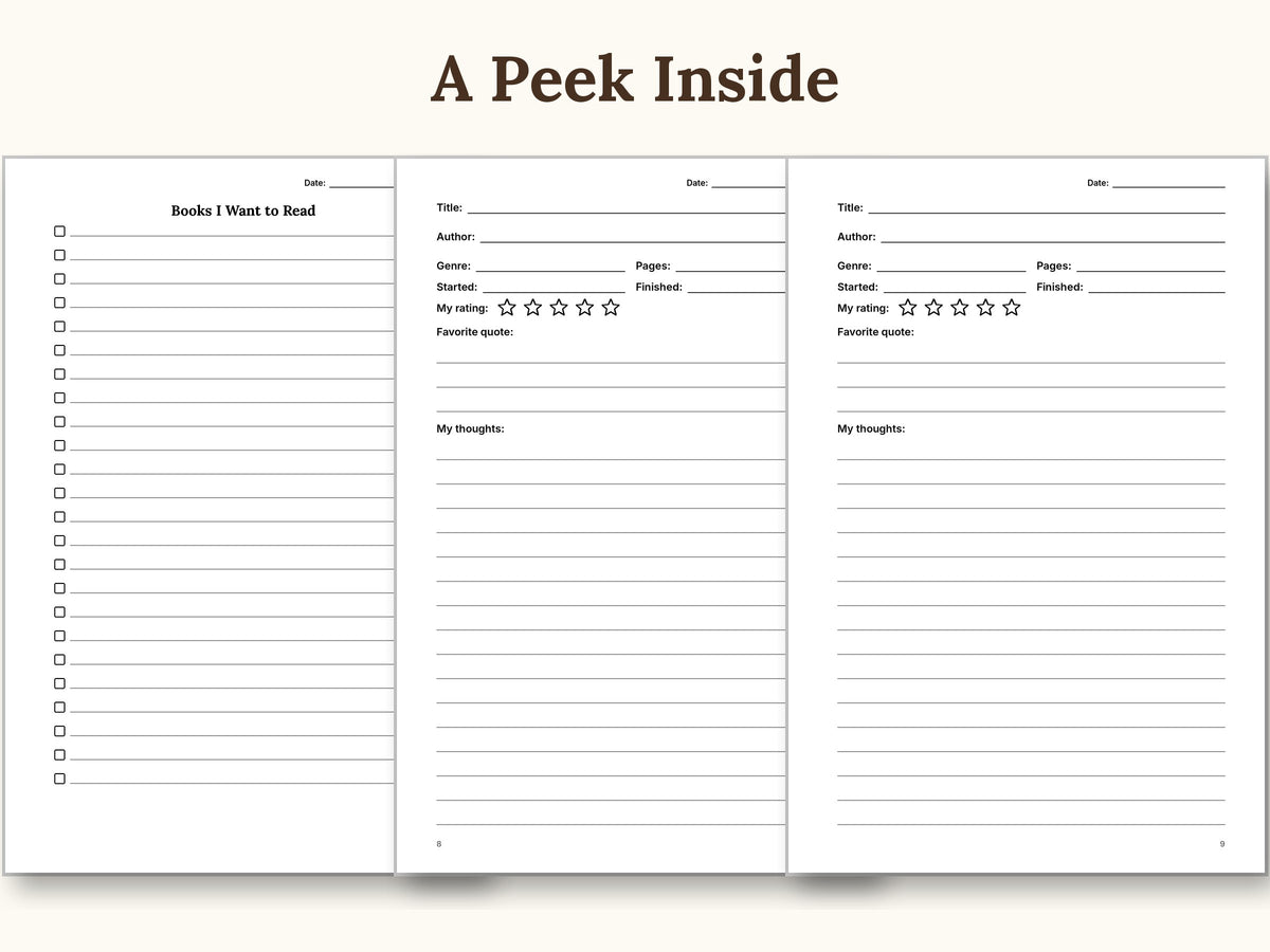 A peek inside: sample journal pages