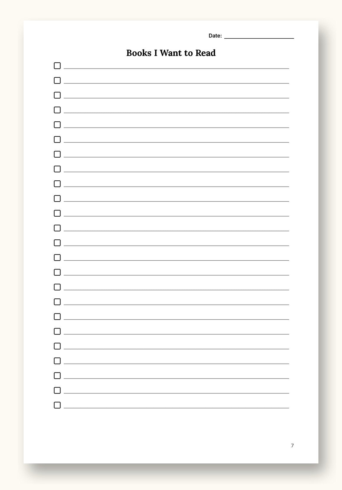 Sample journal page