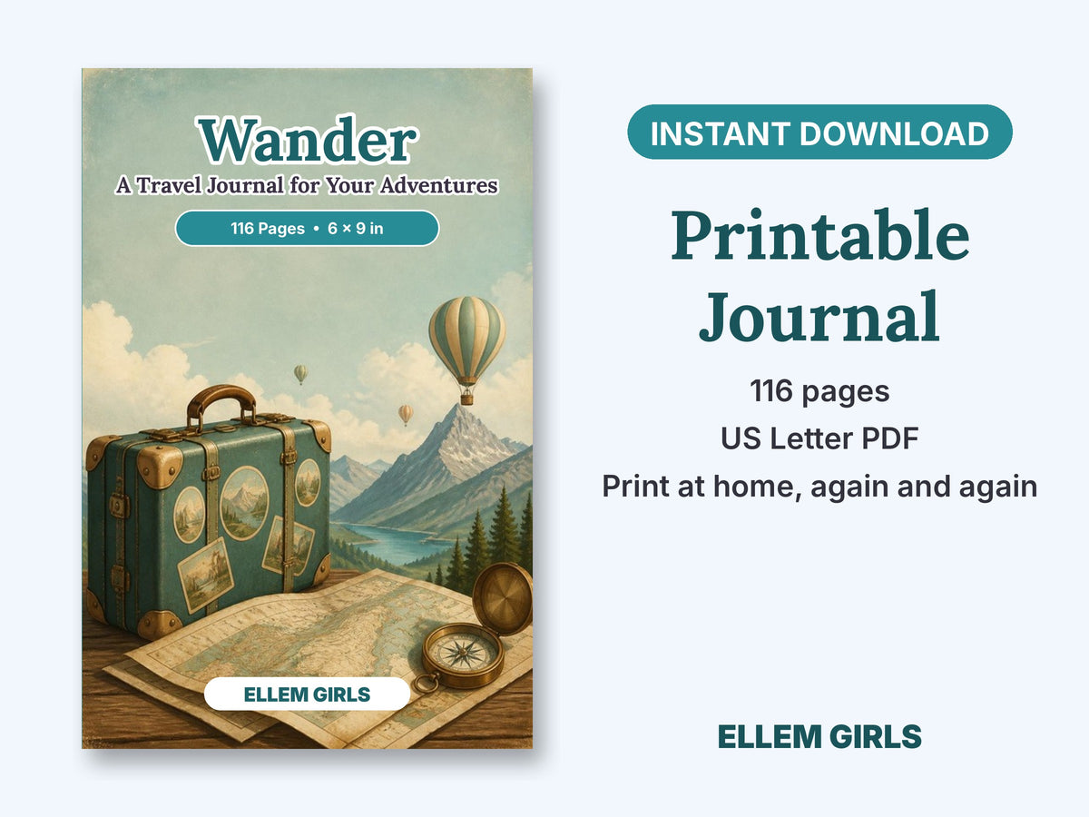 Wander: A Travel Journal for Your Adventures