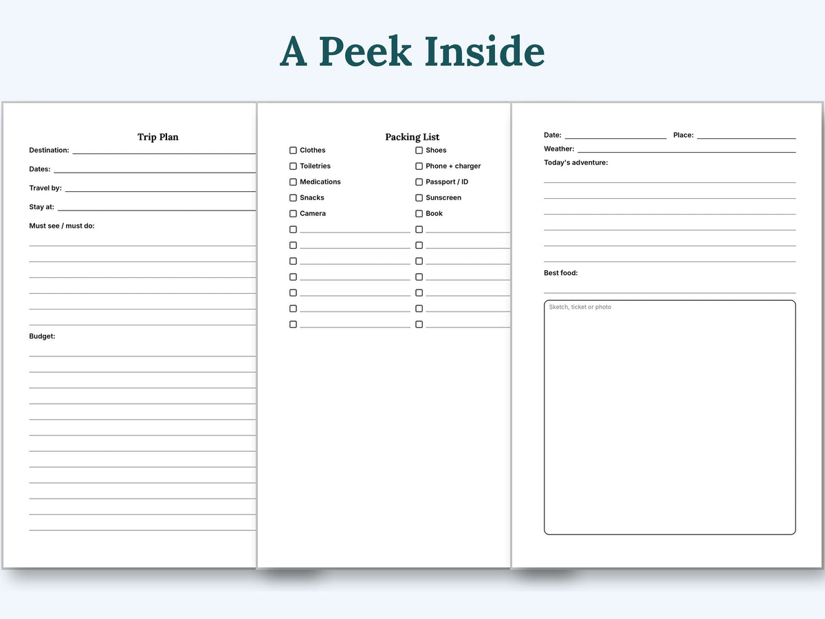Wander: A Travel Journal for Your Adventures