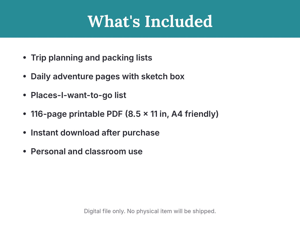 Wander: A Travel Journal for Your Adventures
