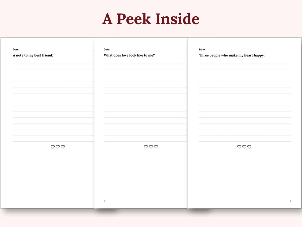 A peek inside: sample journal pages