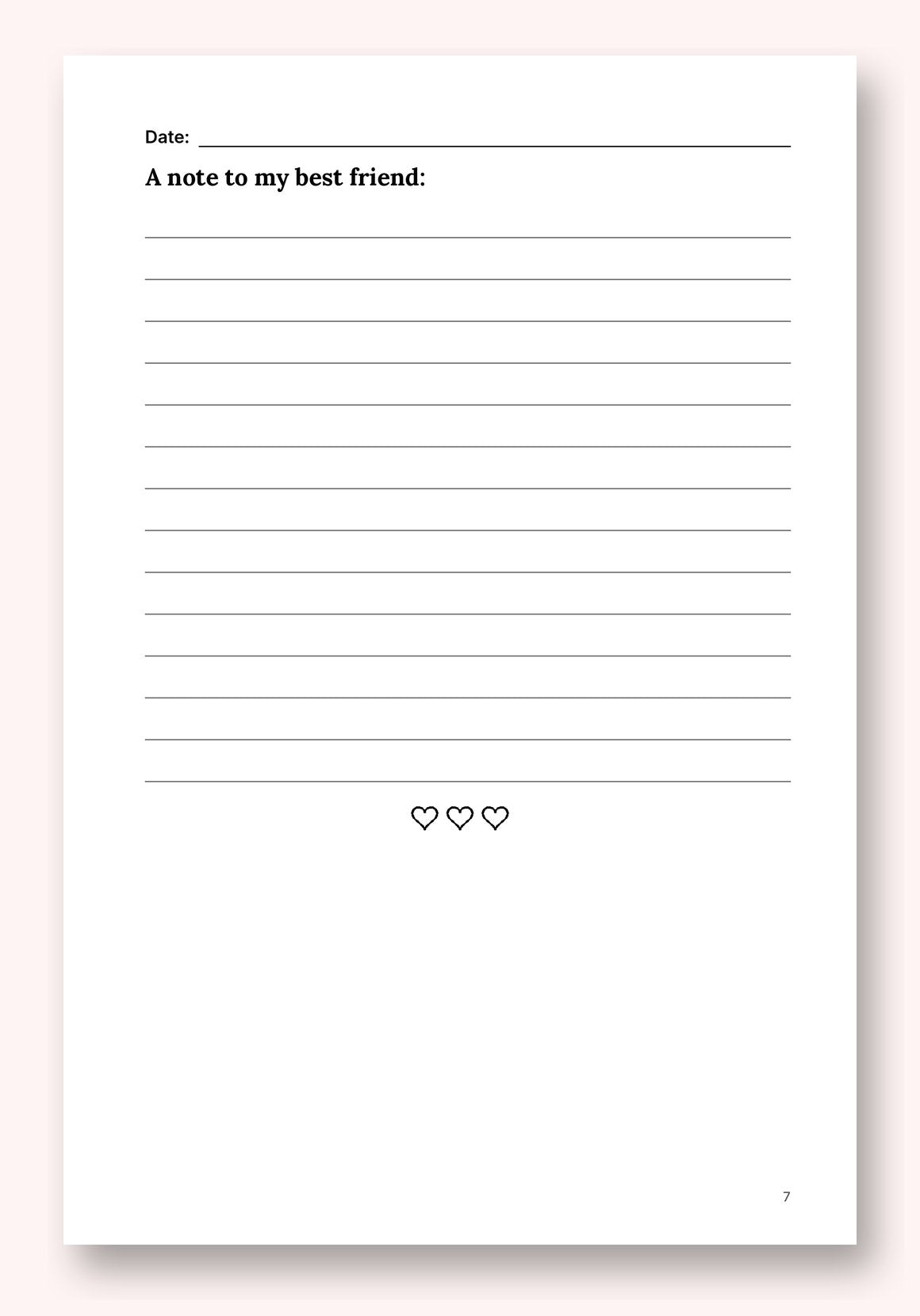 Sample journal page