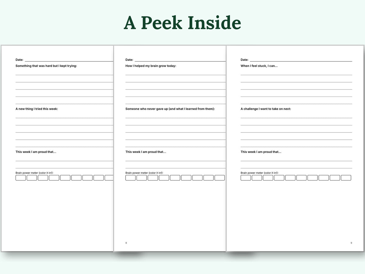 A peek inside: sample journal pages
