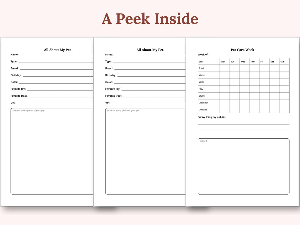 Pawsome Pals: A Pet Journal and Care Log for Kids