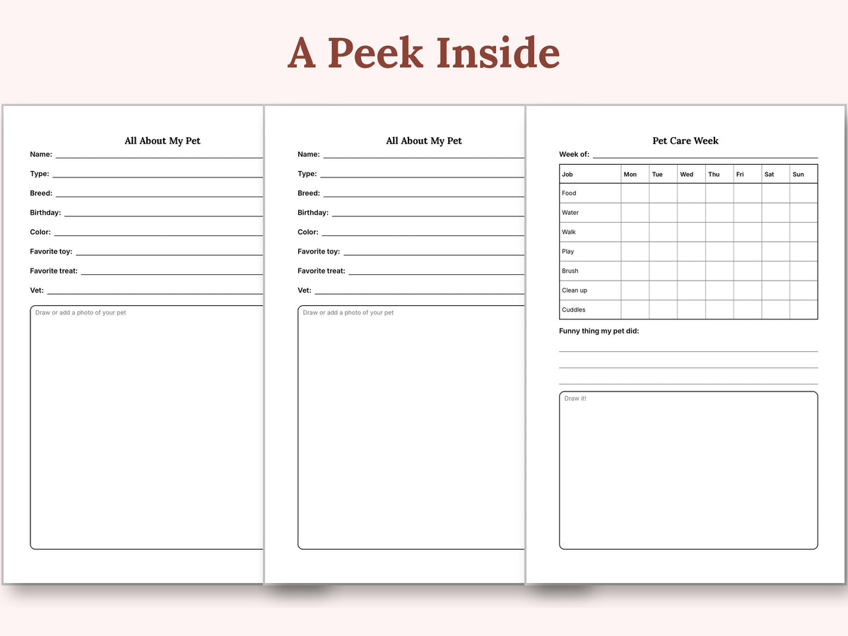 Pawsome Pals: A Pet Journal and Care Log for Kids