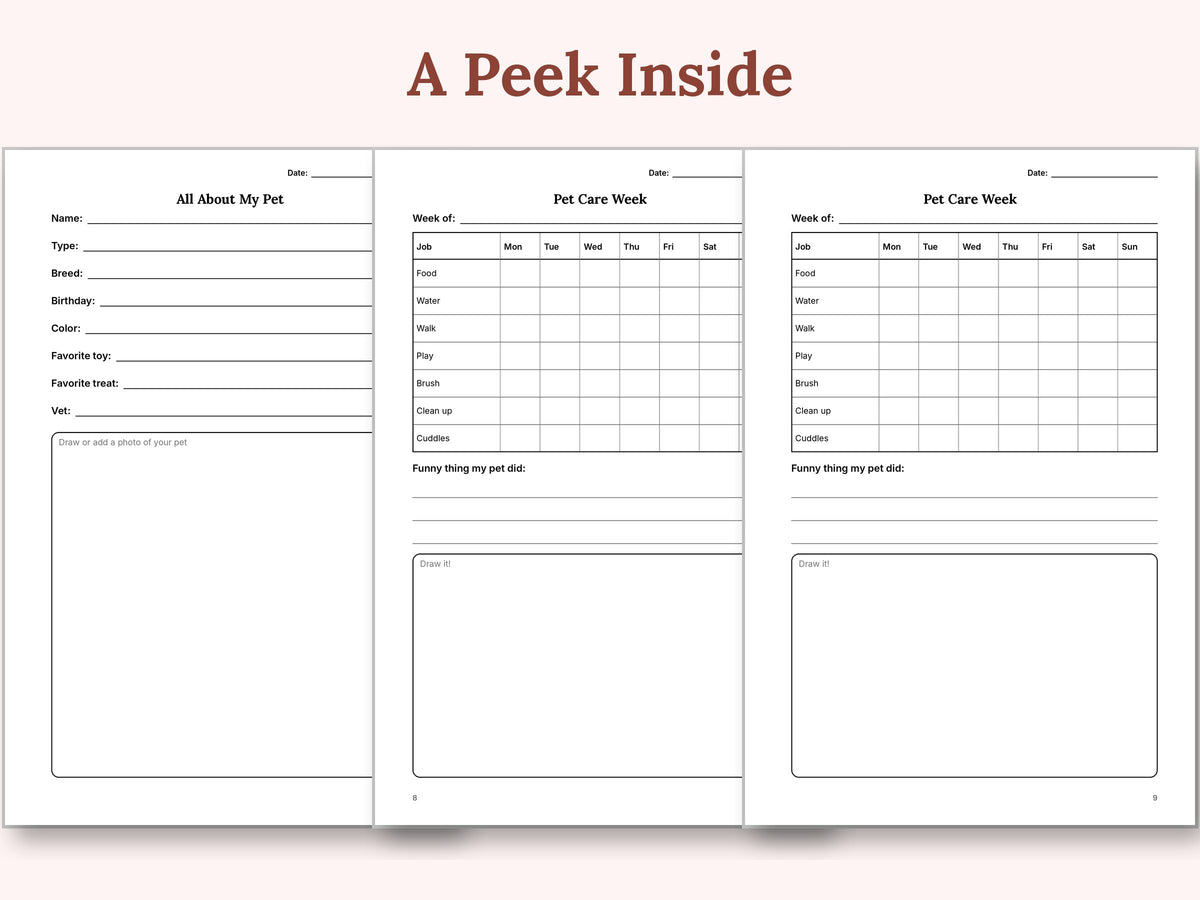 A peek inside: sample journal pages