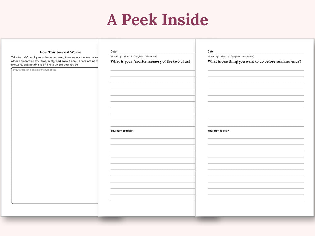 Just You and Me, Mom: A Pass-Back-and-Forth Journal for Mothers and Daughters